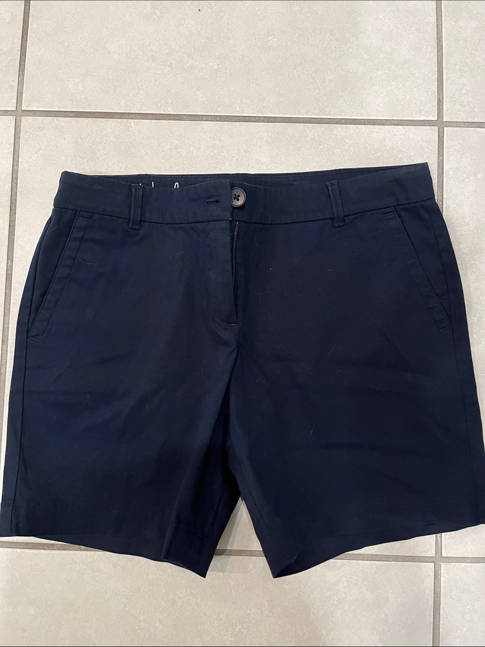 Talbots Navy Mid-Rise Tailored Shorts